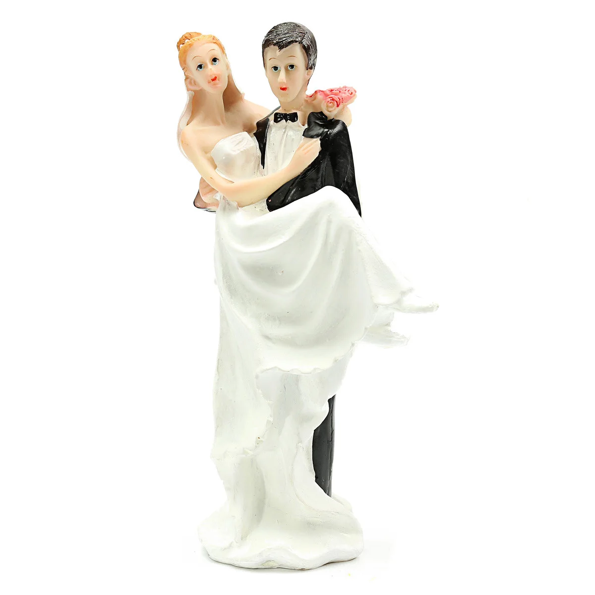 

FUNNY ROMANTIC WEDDING CAKE TOPPER FIGURE BRIDE GROOM COUPLE Bride the bridegroom hold