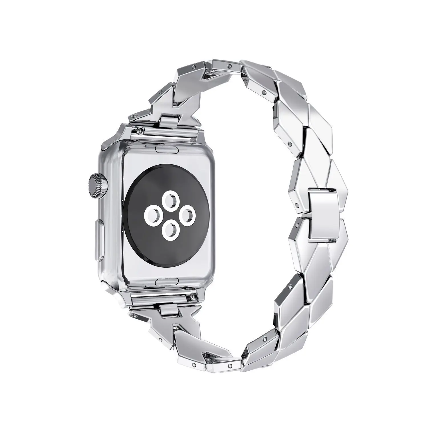 Ромб из нержавеющей стали ремешок для часов для Apple Series 4 3 2 1 38 мм 40 мм 42 мм 44 мм часы черный серебристый золотой ремешок для часов