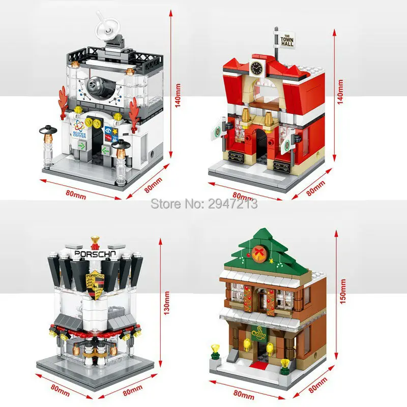 

hot sembo block city mini Street building Super car shop Coffee shop Academy Municipal compatible lepin Building blocks toys