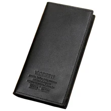 Цена Длинный кошелек модный Eexplosion модель PU кожа черный коричневый 2 раза держатель карты кошельки для мужчин