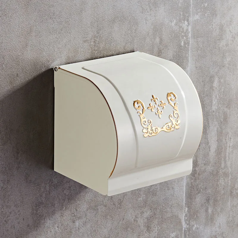 Billige Schwarz Weiß Wc Papier Halter Wand Montiert Wasserdichte Rollen Papier Tissue Box Messing Bad Zubehör