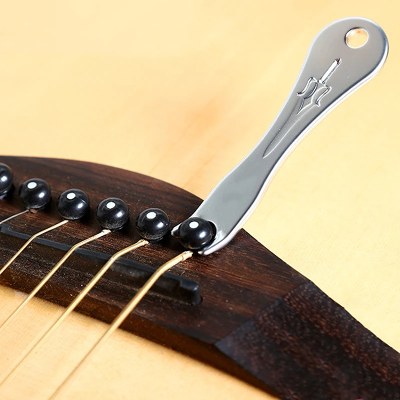 

Guitar Stapler Solid String Cone Silver Guitar Wrecking Bar For Guitar String Nail Fixation Household Tools