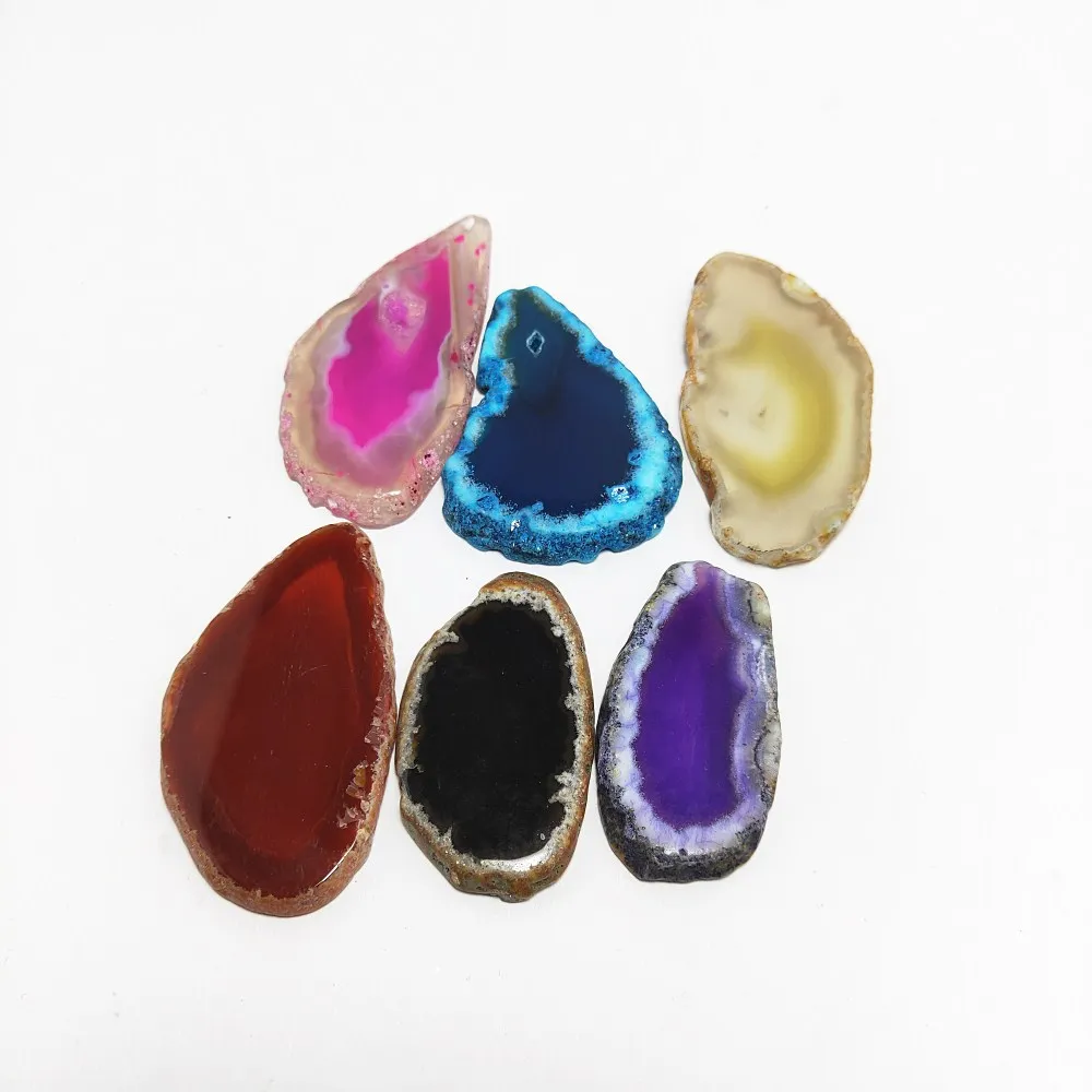 6pcs Small agate slice Natural Agate crystal Slices healing quartz agate slice pendantin Stones