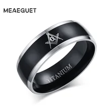 8 мм черные масонские титановые кольца мужские ювелирные изделия классические масонские обручальные кольца