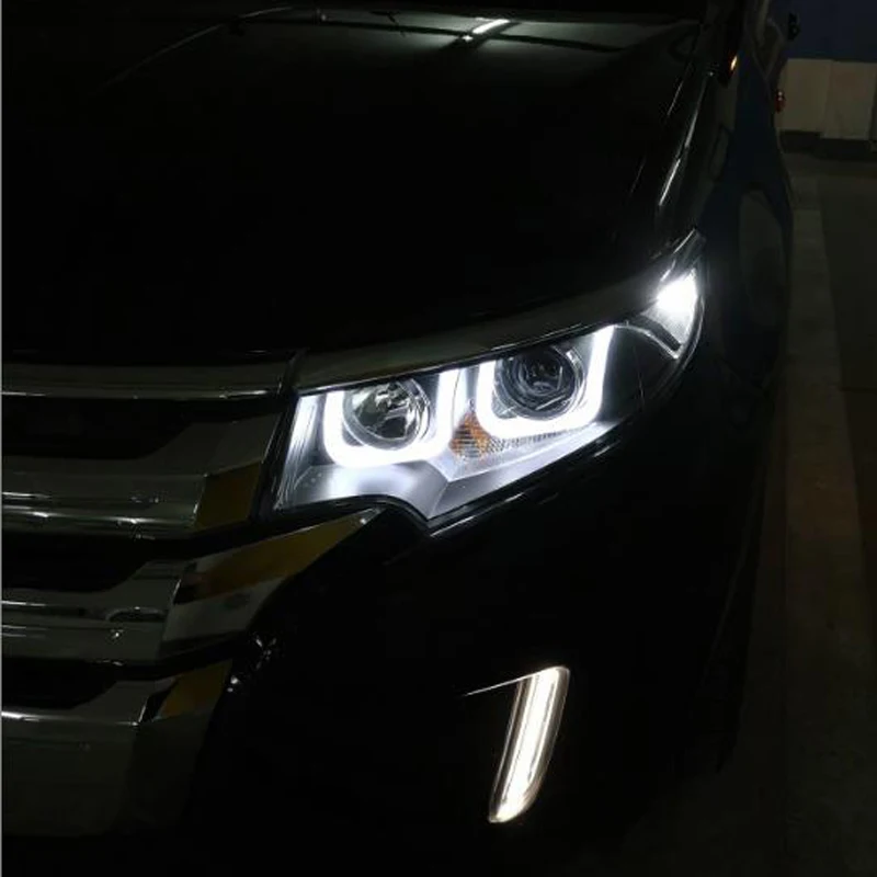 VLAND Автомобильная фара для Ford Edge фары 2010 2011 2012 2013 передние фары с биксеноновым проектором и светодиодный DRL