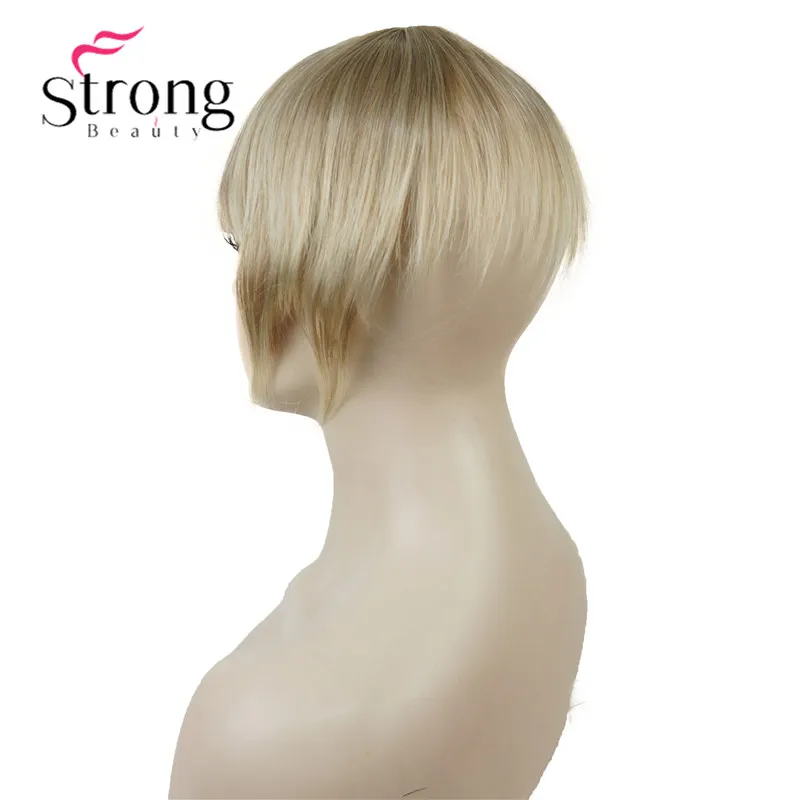 StrongBeauty Synthetic Hair Thin Neat Air Bangs Clip In Fringe Front Hair Temple Bangs Hair Extensions Hair Piece COLOUR CHOICES