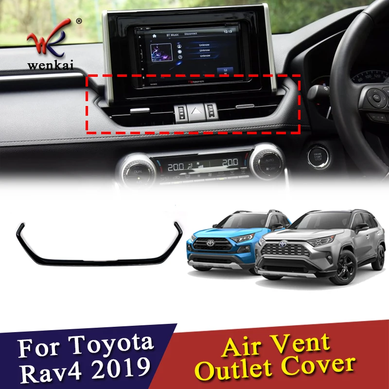 Us 15 88 For Toyota Rav4 Xa50 2018 2019 Abs Piano Black Interior Middle Console A C Air Vent Outlet Sticker Cover Car Styling In Interior Mouldings