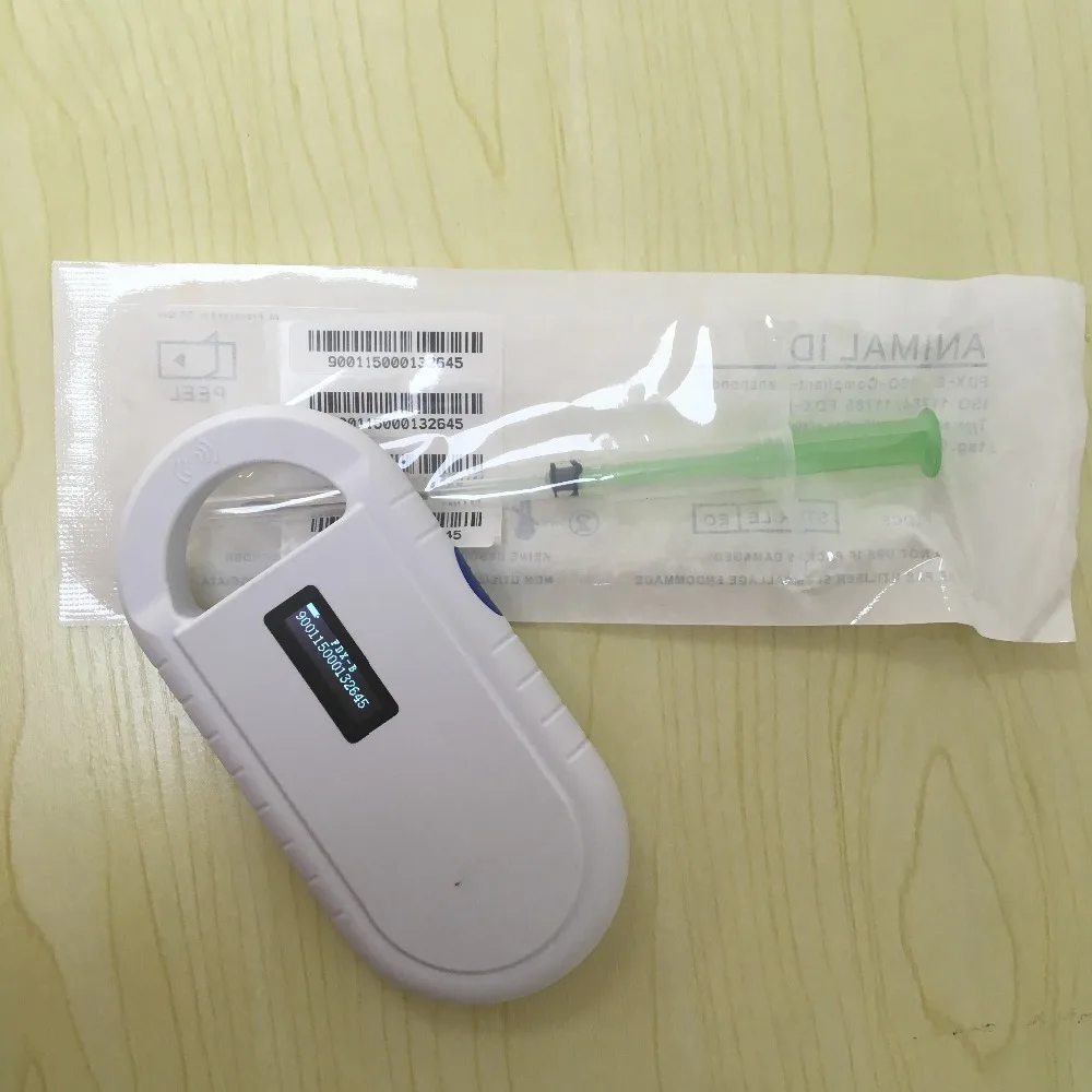 

2.12*12mm 134.2khz FDX-B Animal Syringes RFID Microchip Injector Pet chip Syringe 100pcs+Animal Reader Pet Microchip Scanner 1pc