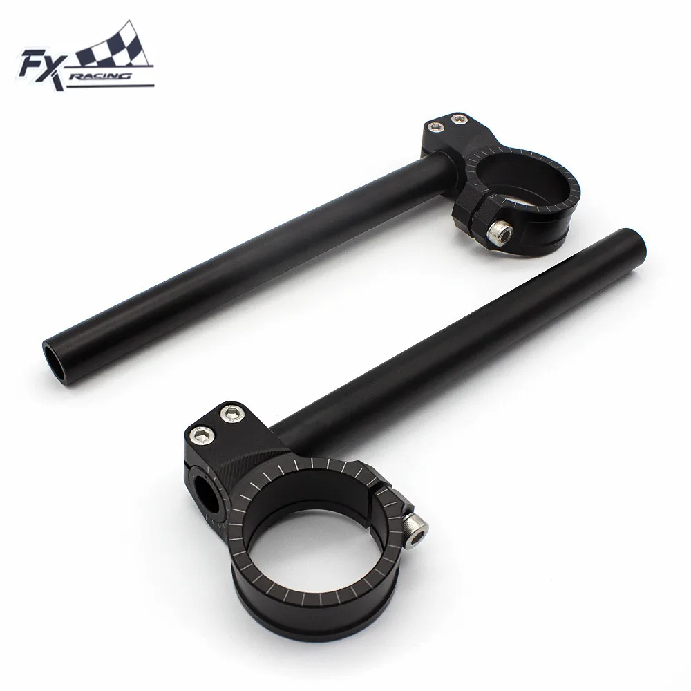 

CNC 7/8" Aluminum Adjustable Motorcycle Handlebar 53MM 55MM Clip ons Fork Tube Handle Bar Clip-Ons One Pair Black