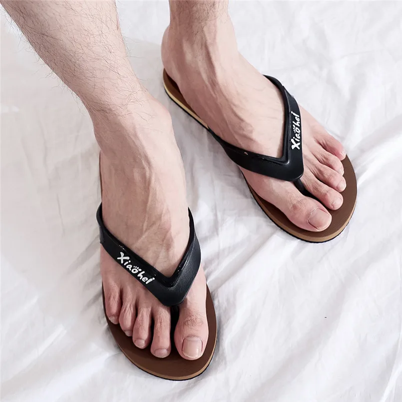 Summer Men Flip Flops Non-Slip Flat Outdoor Beach Bathing Slippers Home Slippers Shoes Mans footwear terlik kapcie Slides 40jy18