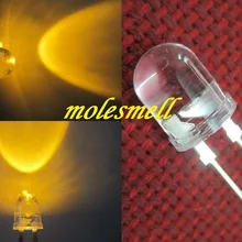 100 шт. 0,5 Вт 10 мм 250000mcd светодиодный светильник-Ультра Яркие желтые светодиоды DIY 10 мм светоизлучающий диод