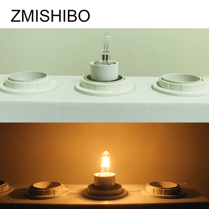 ZMISHIBO 10 шт./лот Галогенные G4 220 В 35 Вт 50 Вт затемняемое прозрачное стекло 12*37 мм теплый белый 2700 к Вольфрамовая Лампа для люстры освещения