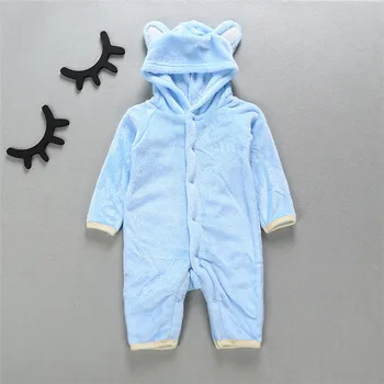 

Baby Autumn hooded Clothes 2018 Winter Warm Soft Fleece Romper Kids Cotton Fashion animal Jumpsuits Baby girls clothes