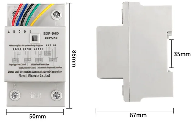 DF96D AC220V 5A Din рейку Поплавковый выключатель автоматический регулятор уровня воды
