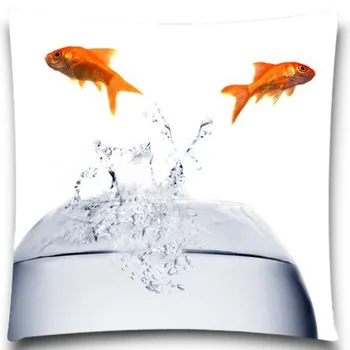 

Originality Goldfish Square Pillow Case Countryside Home Living Bed Room Decorative Coffee Shop Office Relax Throw Back Pad