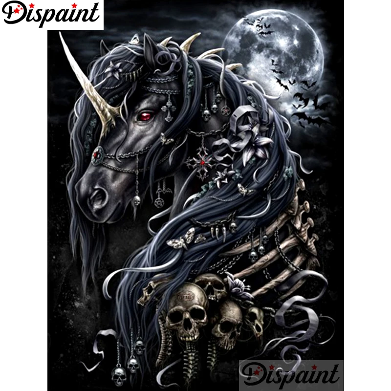 

Dispaint Full Square/Round Drill 5D DIY Diamond Painting "Devil unicorn" Embroidery Cross Stitch 3D Home Decor A11818