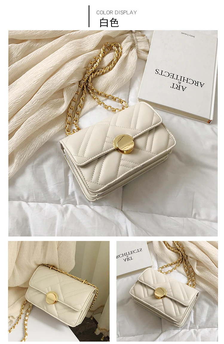 air and lady's bag, Chaohuan version of inclined bag, fashionable embroidery chain, one-shoulder small square bag