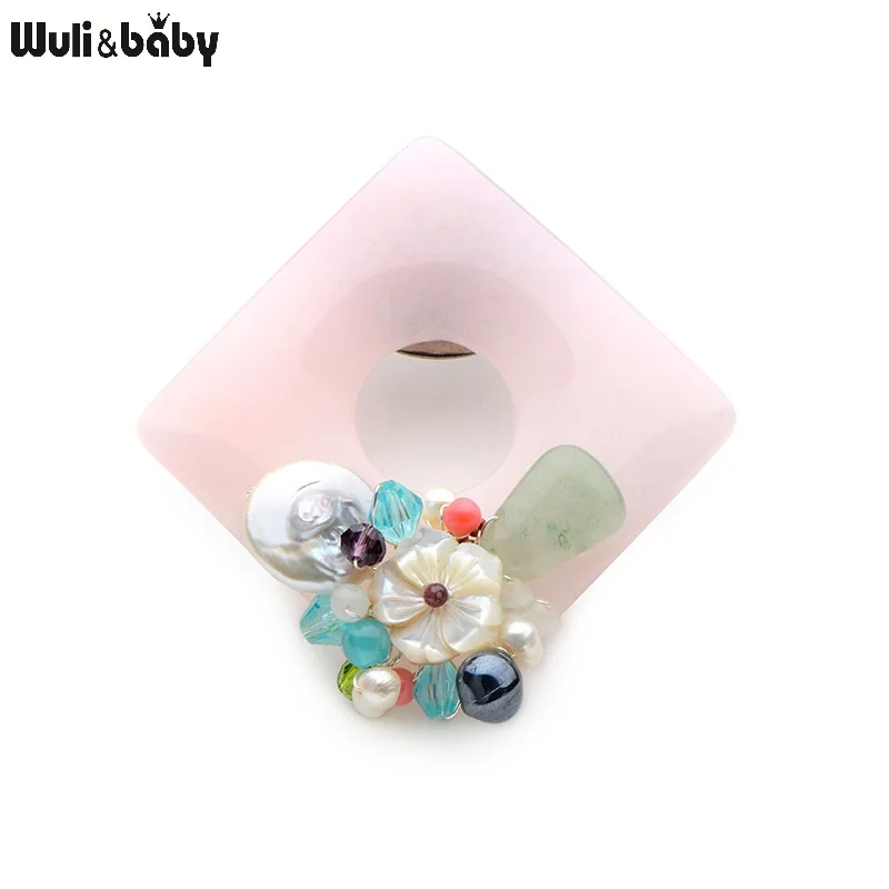 Wuli&Baby, розовый камень, натуральная основа, цветок, броши для женщин, роскошный национальный стиль, цветок, брошь для банкета, свадьбы, подарок на год