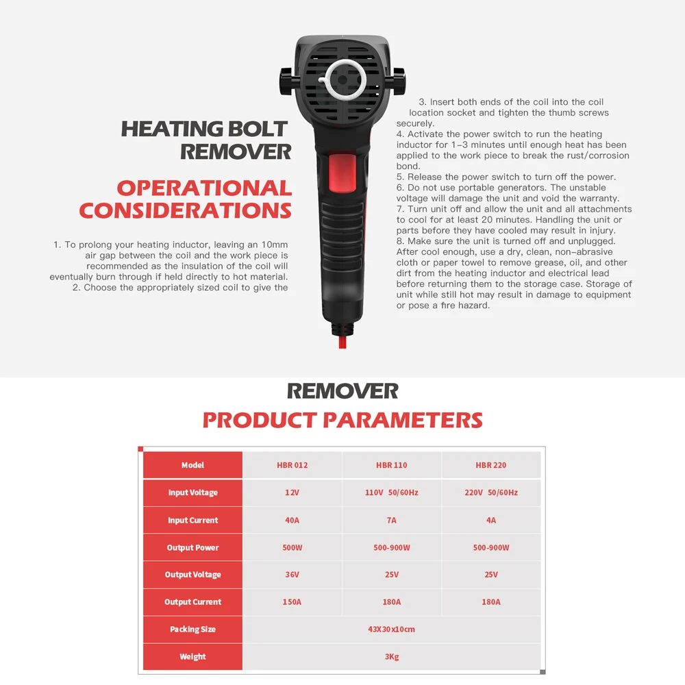 Professional Handheld Induction Heater Quick Release Rusty Screw and Nut Machine Flameless Heating Bolt Remover Repair Tool