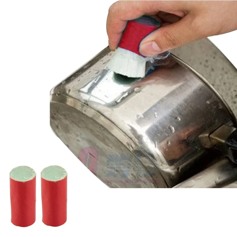 

Useful 2pc Magic stick stainless steel decontamination Cleaning Brush Metal Rust Remover Cleaning Stick Wash Brush Pot