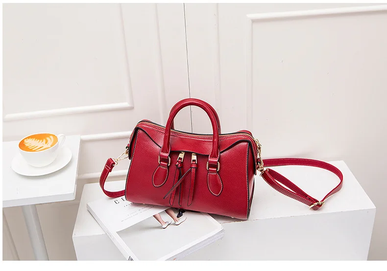 Women Pebbled Genuine Leather Handbag Women's Fashion Boston Shoulder bag Female Solid Tote Cowhide Crossbody Top-Handle Satchel (8)