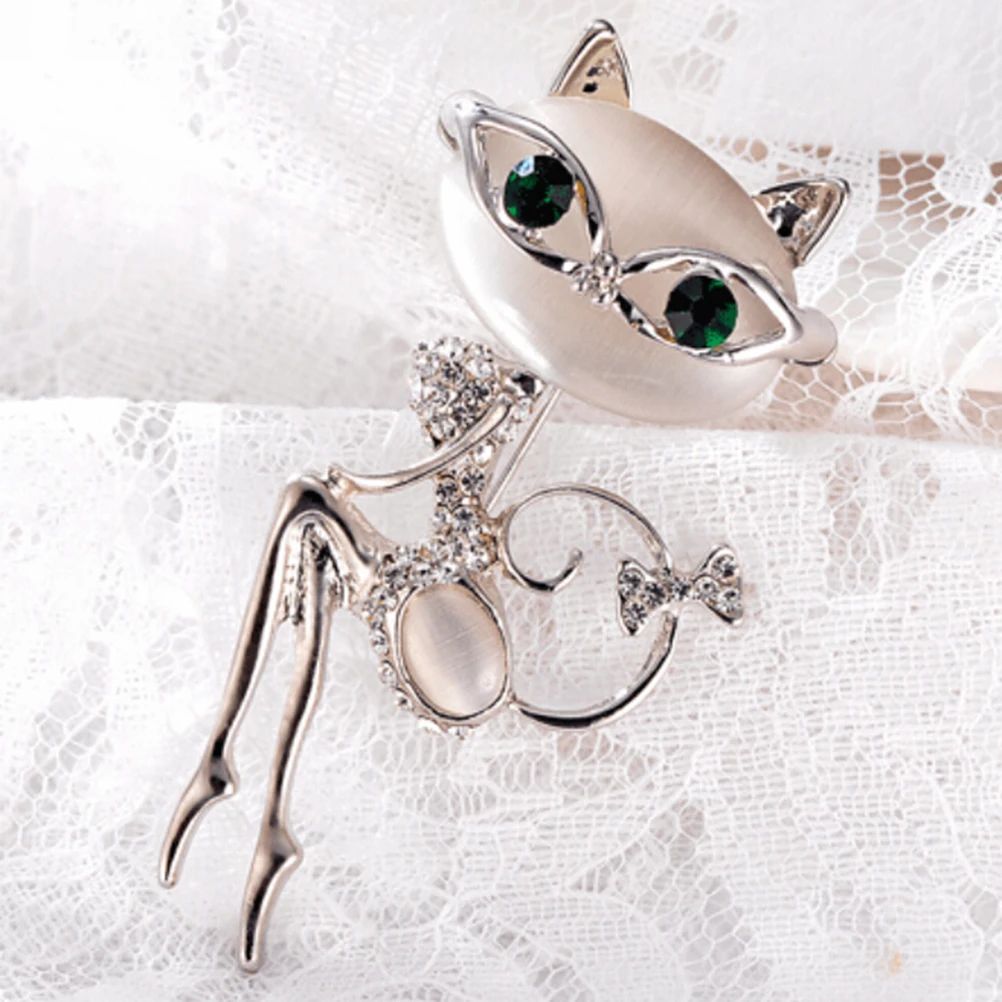 Женская Брошь со стразами модная брошь в виде кошки|pins and brooches|cat pinbrooch fashion |