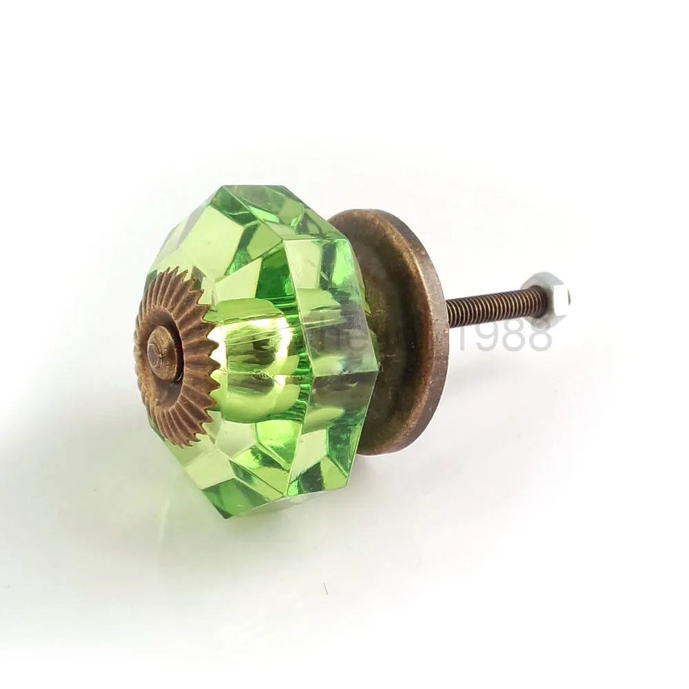 Green 38mm Acrylic Cute Knob Kitchen Cupboard Closet Drawer