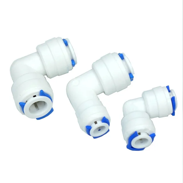 

1Pcs 1/4" OD 3/8" OD Equal Or Reducing Tube RO Water Reverse Osmosis Aquarium System Union Elbow Connector Fitting