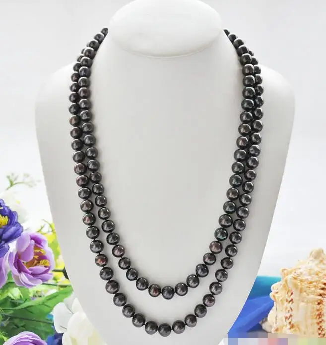 

FREE SHIPPING>>>@@ > 3749 ROUND BLACK Freshwater cultured PEARL NECKLACE