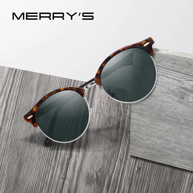 MERRYS DESIGN Men Women Classic Retro Rivet Polarized Sunglasses Unisex Glasses Fashion Male Eyewear UV400 Protection S8054N