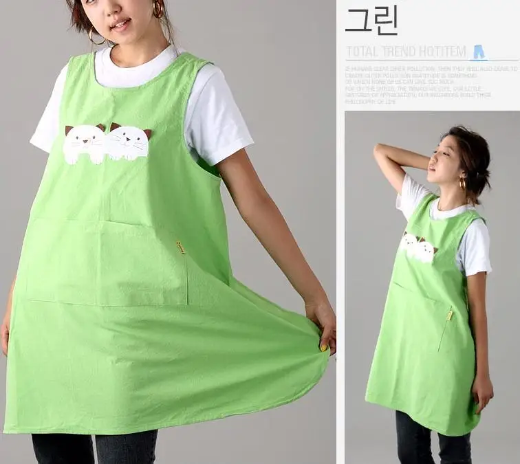 Fashion Cute Nail Shop Coffee Nursery Apron Pinafore For Women Kitchen Baking Aprons Print Logo