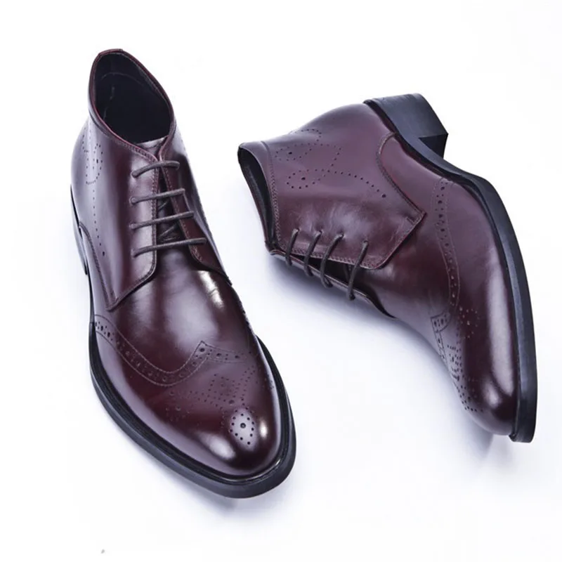 GRIMNTIN/модные мужские ботинки в итальянском стиле; Винтажная обувь для бизнеса на шнуровке из натуральной кожи