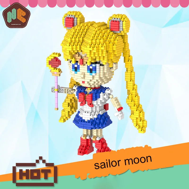 

1650pcs HC Mini Diamond Building Blocks Bricks Anime Cartoon Pretty Soldier Sailor Moon Puzzle Magic Block Toy for Children 7037
