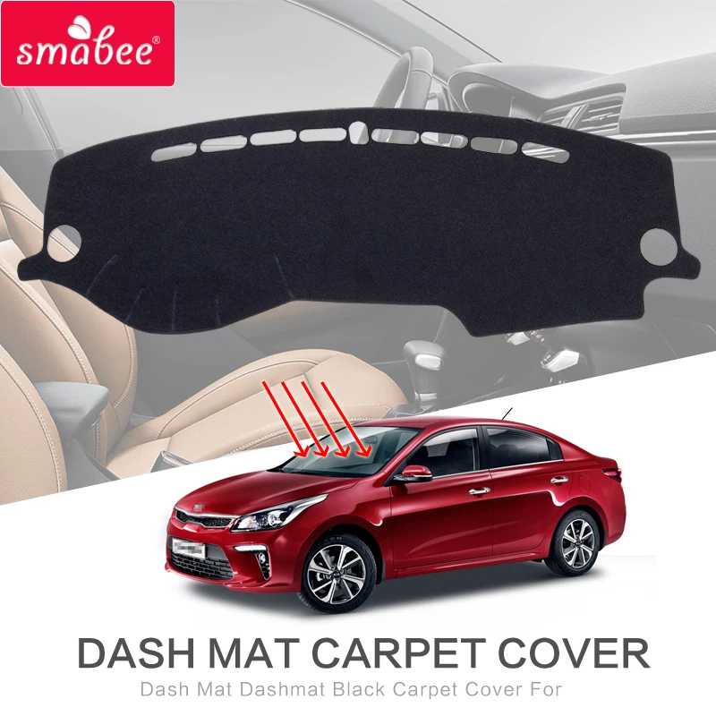 Dash Mat Dashmat Black Carpet Cover For Kia Rio 4 X Line RIO 2017 2018