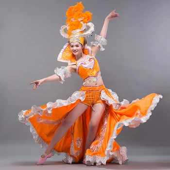 

[Zorro Kni ght] 2020 Brand ladies opening dance big swing skirt modern dance costumes costumes sexy stage costumes