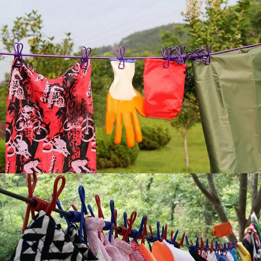 Travel Portable Windproof Elastic Clothesline With 12 Clips Amazing Outdoor Products Outdoor