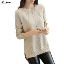 2018 Autumn Women Sweater Outerwear New Style Fashion O-neck Pullover Winter Render Tees Casual Solid Female Sweater Xnxee 2018 Autumn Women Sweater Outerwear New Style Fashion O-neck Pullover Winter Render Tees Casual Solid Female Sweater Xnxee