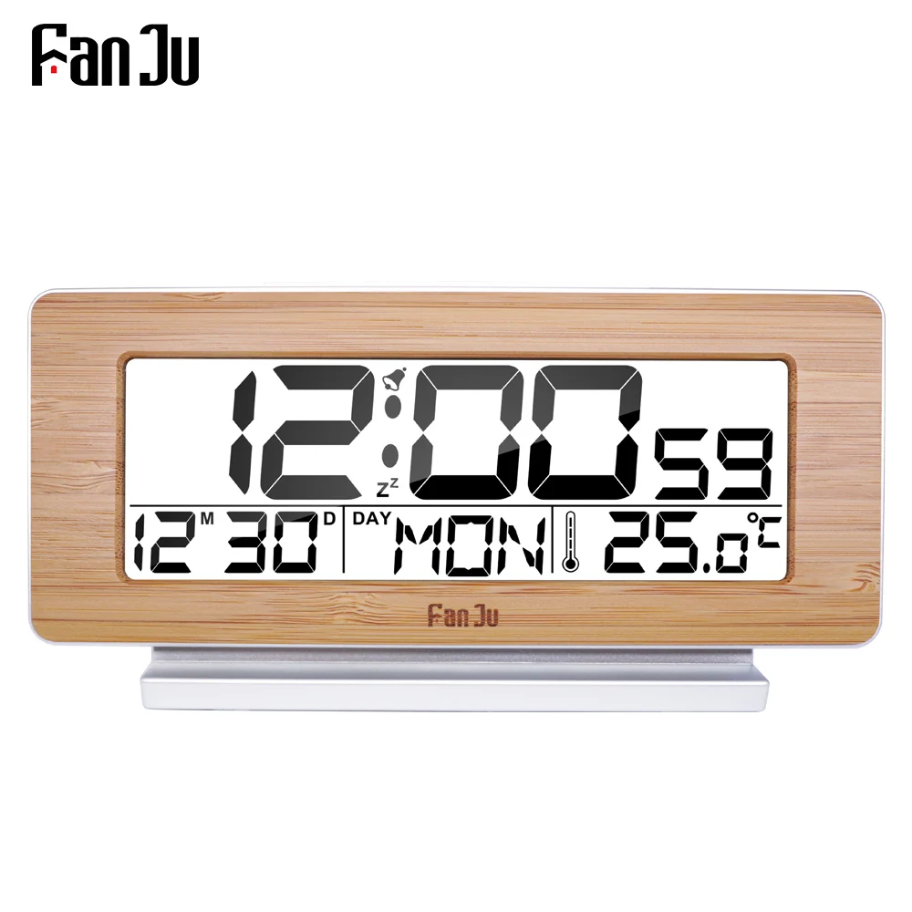 FanJu FJ3523 цифровой будильник LED Электронный 12 H/24 H и функция повтора термометр