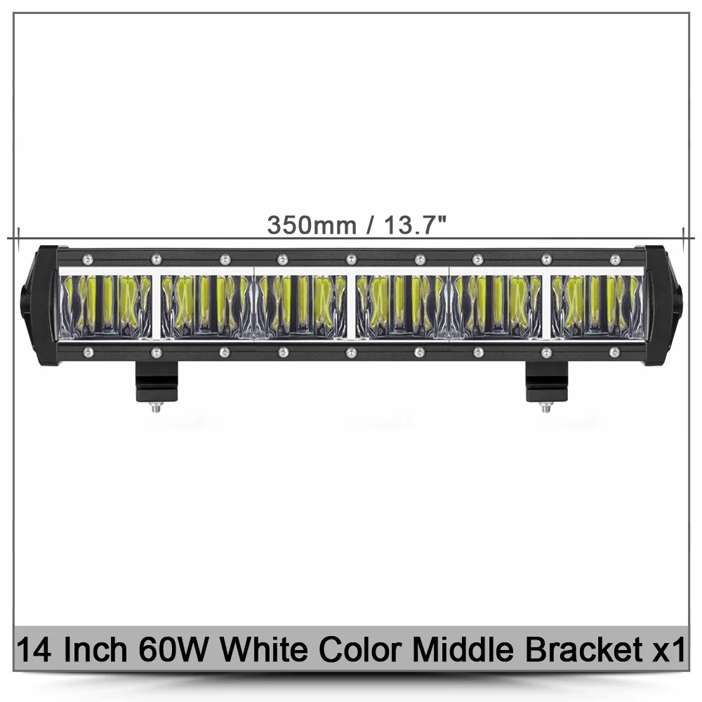 9D объектив Однорядный светодиодный светильник для внедорожника 12 В 24 В УАЗ ATV внедорожник Грузовик Мотоцикл Faros 4x4 внедорожных вождения работы Барра светильник s - Цвет: 14 Inch 60W x1