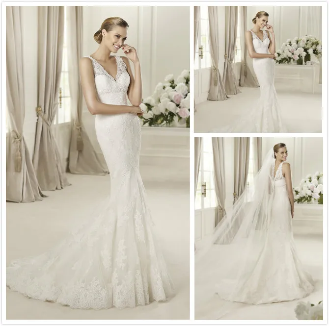 2015 Free Shipping Elegant Floor Length V Neck Spaghetti Straps