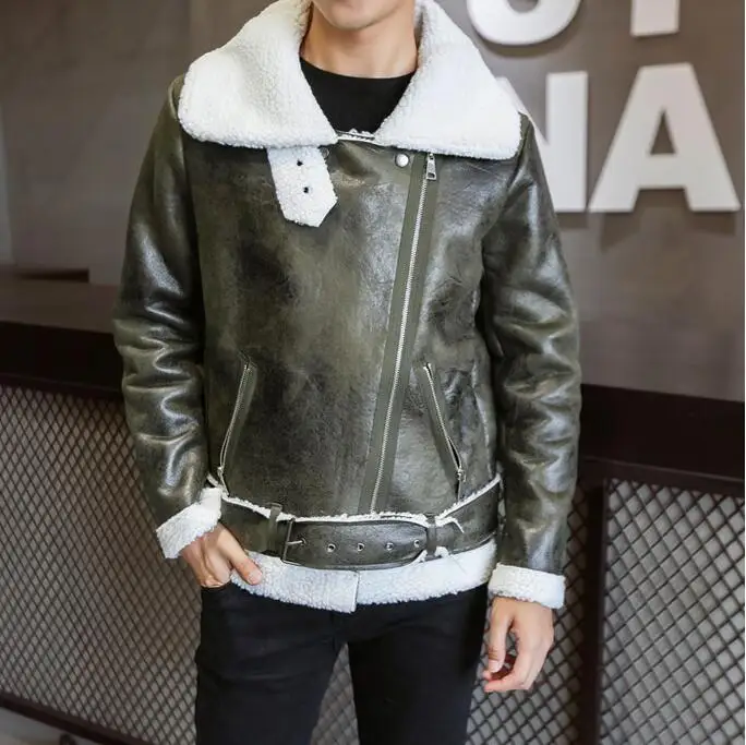 2019 Харадзюку модные толстые теплые зимние стильные мужские кожаные куртки