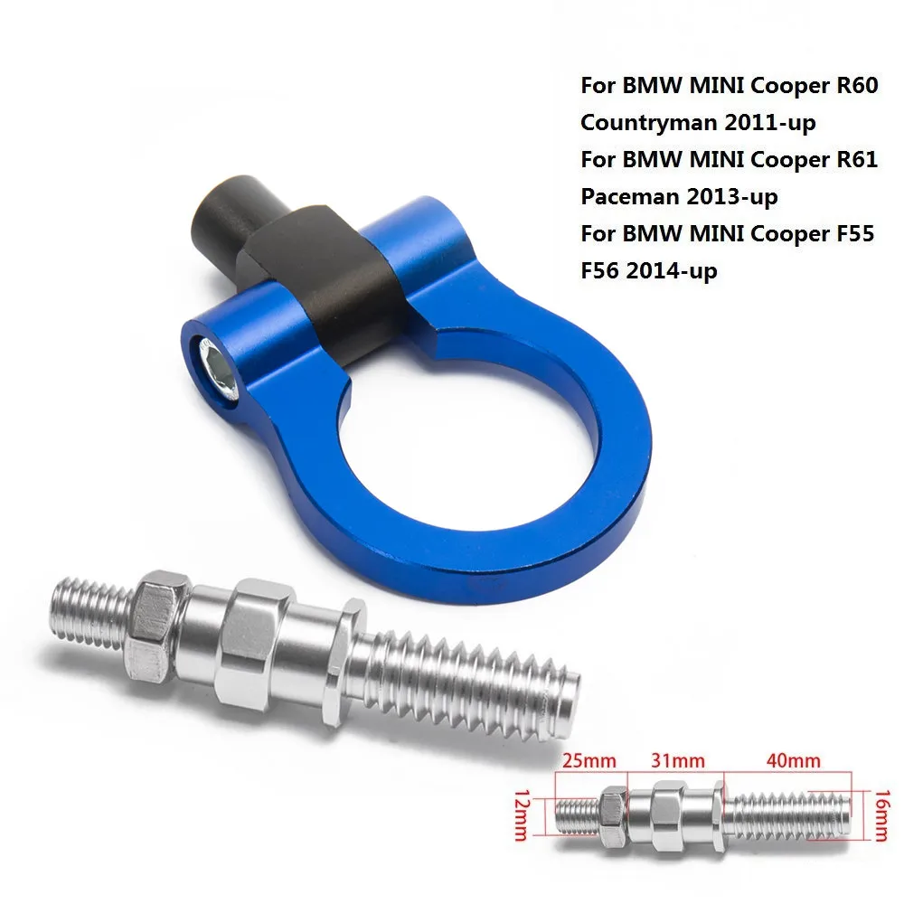 Автомобиль спортивный буксировочный крюк гоночный буксировочный крюк Авто прицеп кольцо для BMW MINI Cooper F55 F56 Евро Стиль TK-RTHLPH012 - Название цвета: Синий
