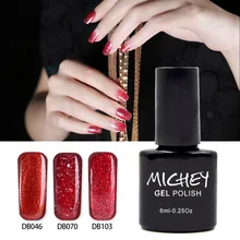Профессиональные Bling Гелевые Ногти Красный Блеск Гель Для Ногтей UV Гель База и Top Coat UV LED Гель Для Ногтей 1 ШТ. Бесплатная Доставка (DB081 ~ DB108)