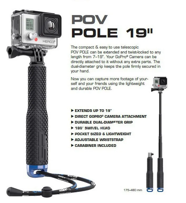 GoPro Monopod Tripod Extendable Aluminum Handheld Monopod with Mount