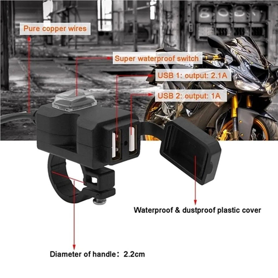  Motorcycle Handlebar Charger  (3)