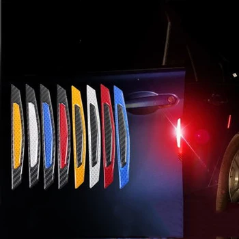 

4PCS Car Door Warning Light Reflector Strip Reflective Sticker Night Light Luminous Decal For Audi BMW Ford Stickers