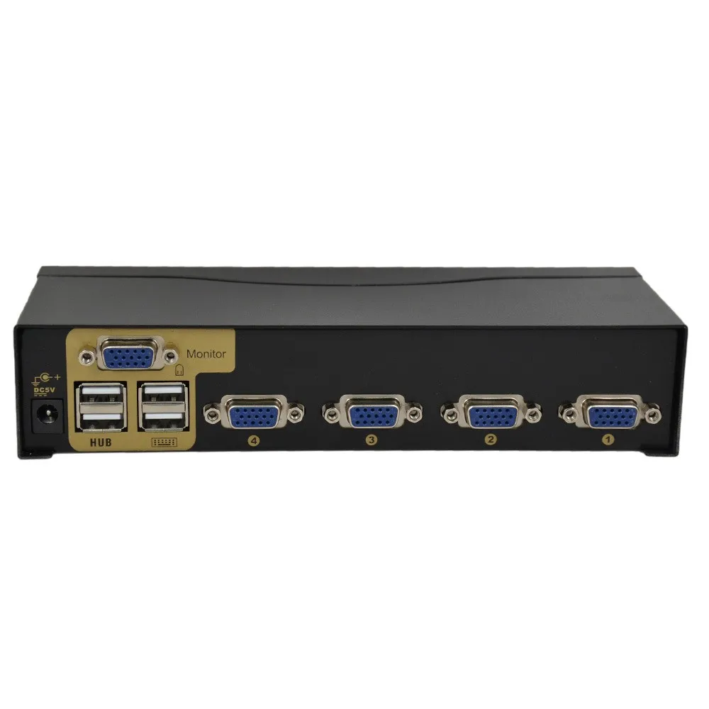 4 порты и разъёмы USB KVM переключатель VGA Splitter Schalter адаптер Drucker Verbinden Tastatur Maus компьютер Verwenden 1 мониторы с кабелем