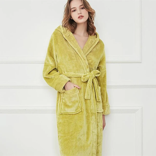 Winter Robe Female Velvet Robes Women Long Sleepwear Robes Elegant
