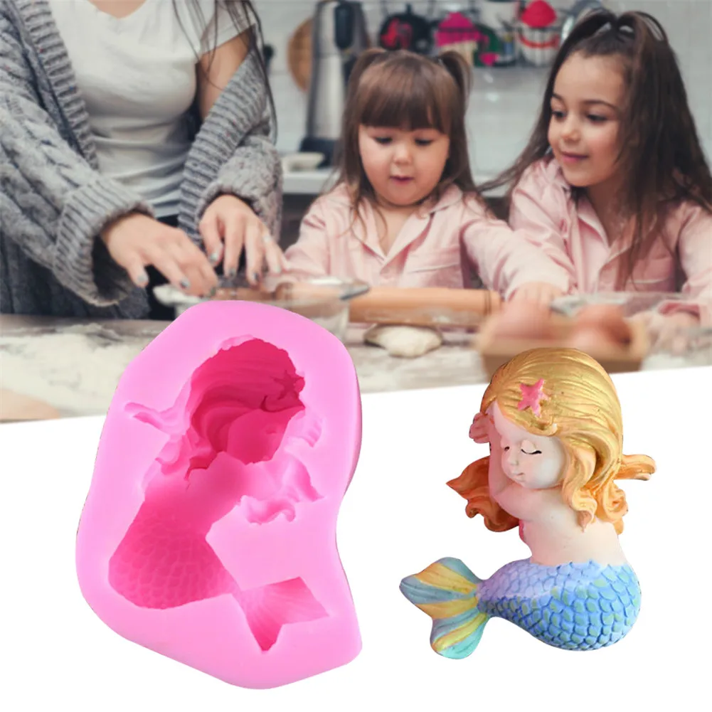 Силиконовая форма Морская звезда Русалка Торт Шоколад 3D DIY мыло форма свечи кухонный инструмент для выпечки