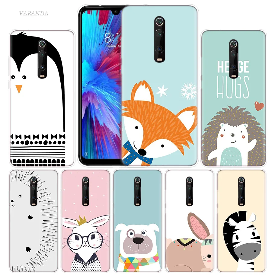 

Zebra Hedgehog Cute Case for Xiaomi Redmi Note 7 7S K20 Y3 GO S2 6 6A 7A 5 Pro MI Play A1 A2 8 Lite Poco F1 Silicone Phone Bags